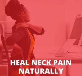 Person at a desk with neck pain