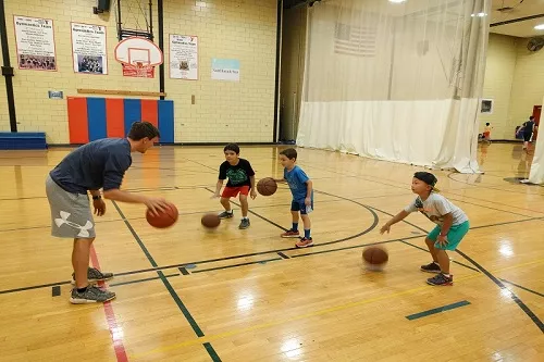 Kids playing basketball