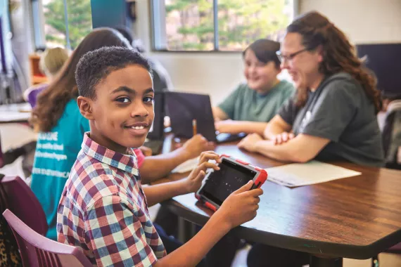 Child at afterschool program